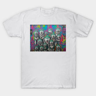 Huskies, Basquiat Style T-Shirt